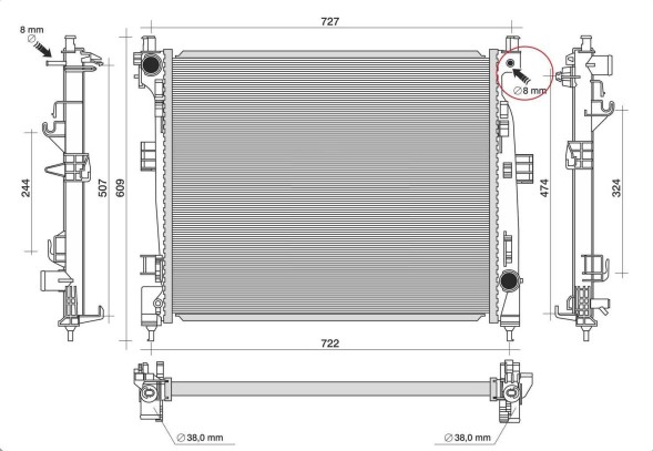 AHE 4SE/477 68273308AA 68244867AA Охолоджувач jeep grand cherokee iv 2016+ 3.0 3.6 5.7 68273308aa 68244867aa