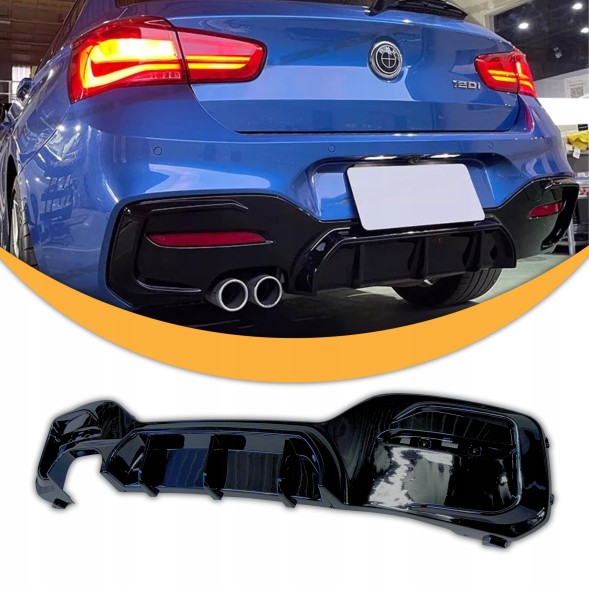 Китай Dyfuzor Dokładka BMW F20 F21 2015+ M Pakiet Дифузор BMW F20 F21 2015+ Чорний Блиск Накладка Заднього Бампера МП
