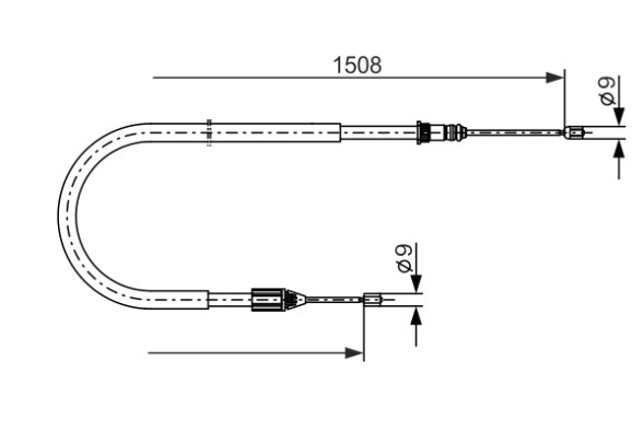 1987477890 BOSCH ТРОС ГАЛЬМIВНИЙ ЛIВИЙ