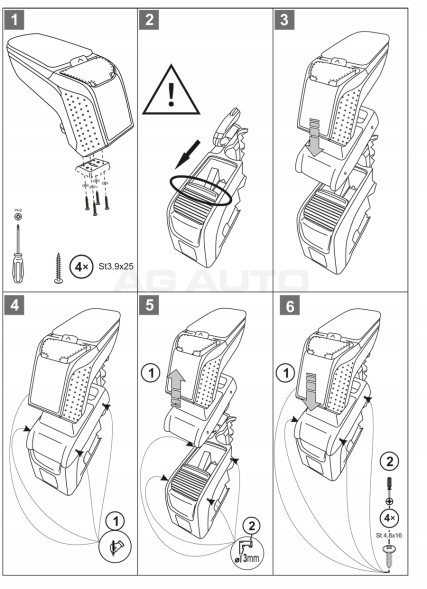 Armster V00318 Підлокітник з адаптером для Opel Mokka X, 2016-2020, ARM2-Black