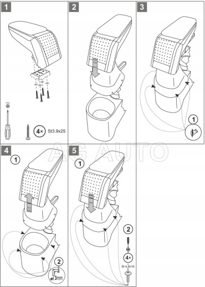 Rati C05439A Підлокітник RATI Стандарт тканина, Hyundai i20, 2008-2014