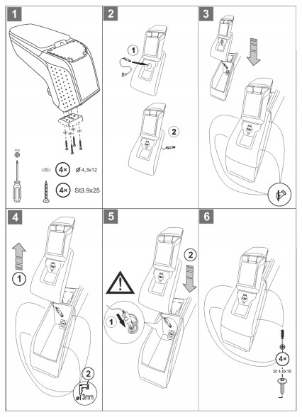 Rati V01401 Підлокітник для Seat Leon IV, 2020- , Armster2 Grey-Titan