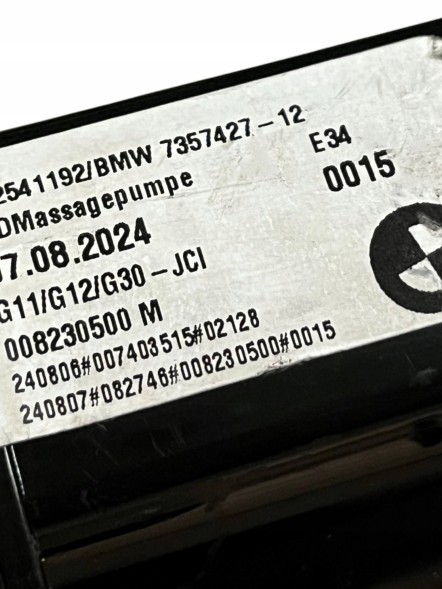 BMW OE 7357427XX BMW M5 F90 НАСОС МАСАЖУ ПЕРЕДНЬОГО СИДІННЯ 7357427