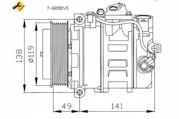 NRF 32215 Nrf компресор кондиціонера mercedes w203 7seu17/dcs-17