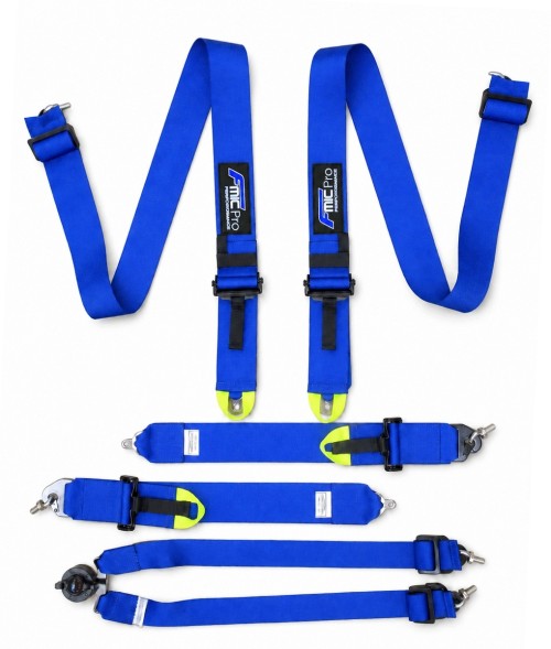 FMIC FP-HARNESS-31-005 6-точкові спортивні ремені безпеки, сертифіковані FIA, 3 дюйми, сині, Fmic Pro