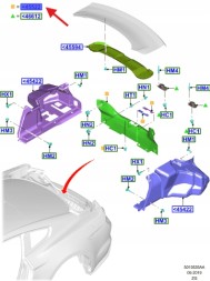 Ford OE FR3B-63424A82-AP3ZHE FR3Z6345522AC КРИШКА ПОКРИТТЯ РЕМЕНЯ ЗАДНЯ FORD MUSTANG 2015- 2628537 _ FR3B-63424A82-AP3ZHE