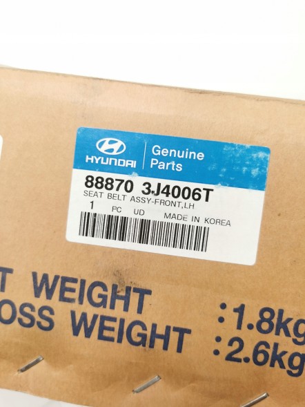 Hyundai OE Ремінь безпеки передній лівий Hyundai IX55 07 (2007-2013) OE 88870 3J4006T