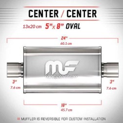 Magnaflow Глушник MagnaFlow 5x8 3"/3" 76мм / 76мм нержавіючий 12249