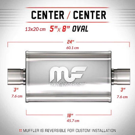 Magnaflow Глушник MagnaFlow 5x8 3"/3" 76мм / 76мм нержавіючий 12249