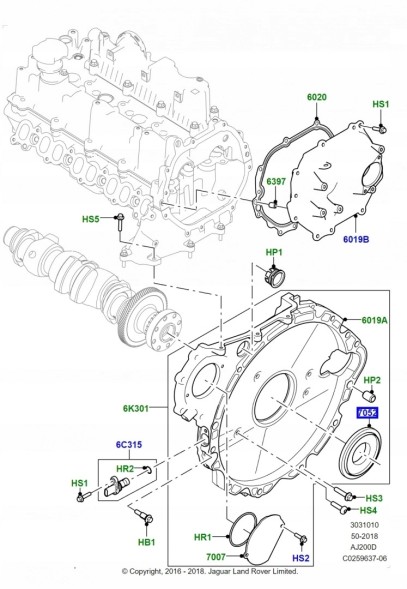 Jaguar OE AJ200TimingChain AJ20D4 /13/ Комплект ГРМ JAGUAR XE XF F-PACE 2.0 ДИЗЕЛЬ AJ20D4 /13/