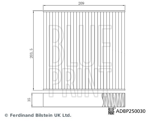 ADBP250030 BLUE PRINT Повітряний фільтр салону
