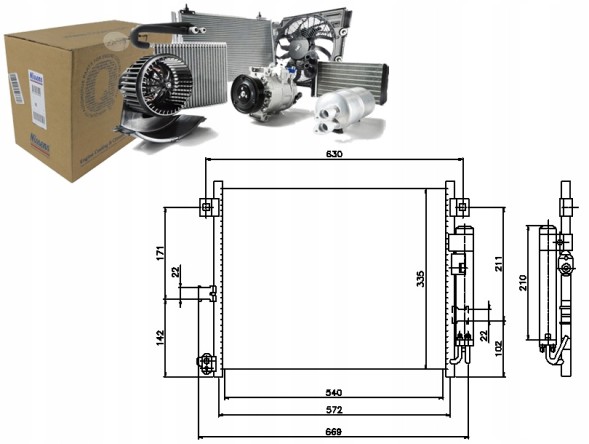 Nissens 1007263832 NIS Nis94949 конденсатор охолодження кондиціонера nissens + помічник водія #33