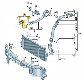 Volkswagen OE VW SHARAN ТРУБА ШНУР ІНТЕРКУЛЕРА OE 7M3145737