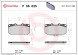 P56025 BREMBO Комплект гальмівних колодок з 4 шт дисків