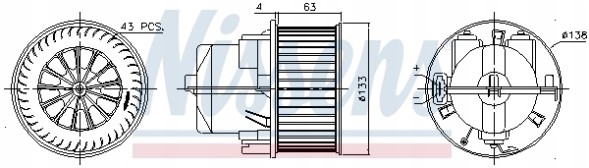 Nissens 87223 Повітродувка volvo s60 10-, v60 10-, v70 00-, s80 06-,