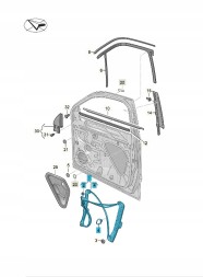 Volkswagen OE 2GA837461H Механізм склопідйомника без двигуна (оригінал VW)