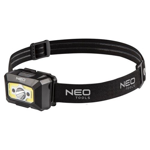99 073 NEO TOOLS Налобний ліхтар з датчиком руху червоний світ 250 лм
