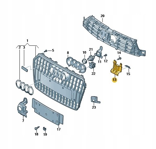 Audi OE 67509597_mpdparts 4G0853140K AUDI A6 ALLROAD C7 4G0 LIFT 14-18 БАМПЕР РЕШІТКА РАДІАТОРА ПЕРЕДНЯ