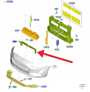 Ford OE JX7B-8314-BF JX7Z8327D ПОВІТРЯНЕ КЕРМО ПЕРЕДНЄ FORD FOCUS 2018- OE 2316822 _ JX7B-8314-BF