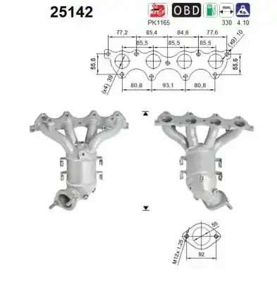 AS 25142 Каталізатор викид євро 5 25142 as kia cee'd