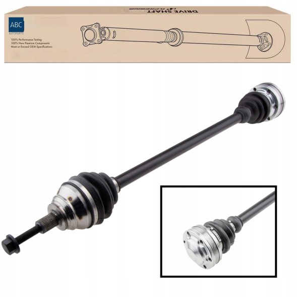 Китай abc-06.03/26 ПІВОСЬ ПРАВА GOLF V/VI, GOLF PLUS 07-13, AUDI A3 03-07, SKODA OCTAVIA II 04-