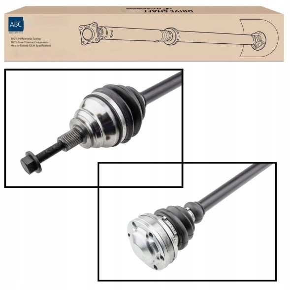 Китай abc-06.03/26 ПІВОСЬ ПРАВА GOLF V/VI, GOLF PLUS 07-13, AUDI A3 03-07, SKODA OCTAVIA II 04-