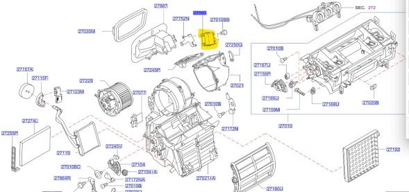 Nissan OE 27730ET00A БЛОК КЕРУВАННЯ ВЕНТИЛЯЦІЄЮ NISSAN QASHQAI 2006-2013