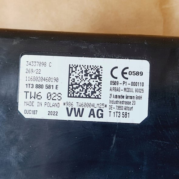 Volkswagen OE 1T3880581E / BUZZ VW ID BUZZ 2022-2025 AIRBAG ПОДУШКА КРІСЛО ЛІВА ПЕРЕДНЯ ВНУТРІШНЯ 1T3880581E
