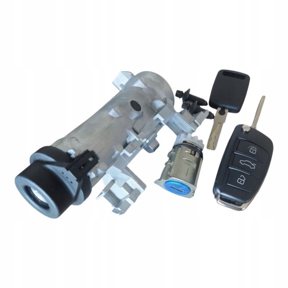 Polcar NOWA STACYJKA ZAMEK WKŁADKA DO DRZWI LEWYCH KOMPLET POD TEN SAM KLUCZYK SCYZORYK AUDI A3 8P1 2003-> 2004 2005 2006 2007 2008 2009 2010 2011 2012 2013 Нова станція замок вставка для дверей комплект ключ скіпка audi a3 8p1