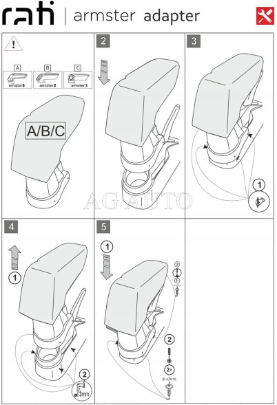 Rati 83.V05163A Підлокітник призначений для Seat Ibiza, 2008-2014, Armster 3