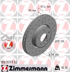 Zimmermann 100.3377.52 Zimmermann гальмівний диск. Audi a4 15- передній 100.3377.52