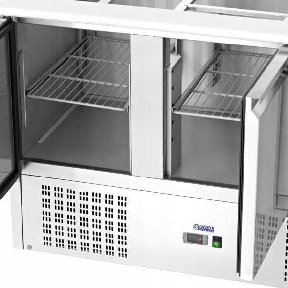 Китай WEW-SC-HP-1018046 Холодильний стіл Royal Catering 3-дверний 368л 8x GN Гастрономія CE