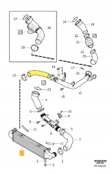 Proparts Krawczyk RURA PRZEWÓD WĄŻ TURBO INTERCOOLERA WZMACNIANY VOLVO S60 S80 V60 V70 XC60 XC70 31338560 31338809 ТРУБКА ТУРБО ПРОМІЖНОГО ОХОЛОДЖЕННЯ VOLVO XC60 X70