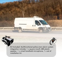 0AMS Syrena policyjna 7-dźwiękowa klakson, klakson samochodowy, klakson samochodowy z 120 dB, syrena 12 V, głośnik policyjny Loud z pilotem zdalnego sterow ПОЛІЦЕЙСЬКА СИРЕНА 7 ЗВУКІВ 120 ДБ АВТОМОБІЛЬНИЙ КЛАКСОН 12В ПУЛЬТ