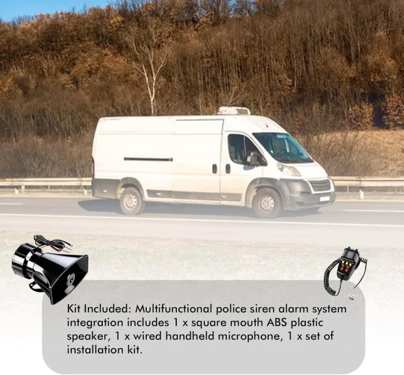 0AMS Syrena policyjna 7-dźwiękowa klakson, klakson samochodowy, klakson samochodowy z 120 dB, syrena 12 V, głośnik policyjny Loud z pilotem zdalnego sterow ПОЛІЦЕЙСЬКА СИРЕНА 7 ЗВУКІВ 120 ДБ АВТОМОБІЛЬНИЙ КЛАКСОН 12В ПУЛЬТ