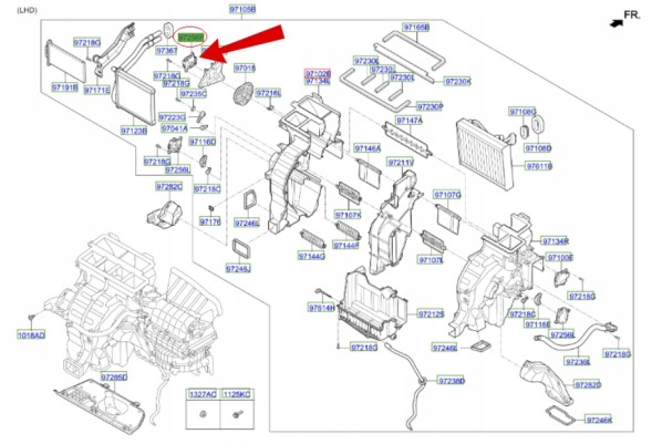 Kia заводська комплектація 971543Z000 Привід регулювання припливу
