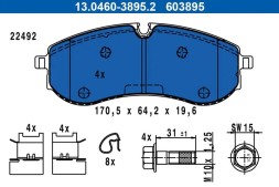 ATE 13.0460-3895.2 Гальмівні колодки задні 13.0460-3895.2 ate vw crafter