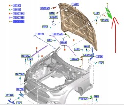 Ford OE JR3B-16C928-AHPRAA КАПОТ ПОВІТРОЗАБІРНИК ПРАВИЙ FORD MUSTANG Mk6