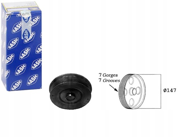 Sasic SAS2154005/RS6 Sasic шків колінчастого вала renault espace ma