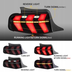 VLAND LDFO92 mhm Комплект задніх ліхтарів Vland Led Neon Dynamic Diodes Ford Mustang V 5 Lift 2009-14