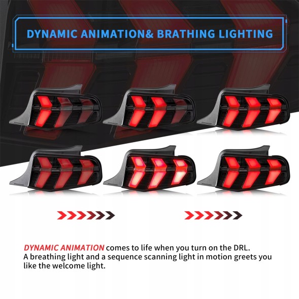 VLAND LDFO92 mhm Комплект задніх ліхтарів Vland Led Neon Dynamic Diodes Ford Mustang V 5 Lift 2009-14