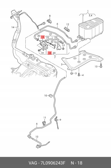 Volkswagen OE 7L0906243F ( INTRAD ) Діагностичний насос для установки палива 7L0906243F VW Jetta Tiguan AUDI A8