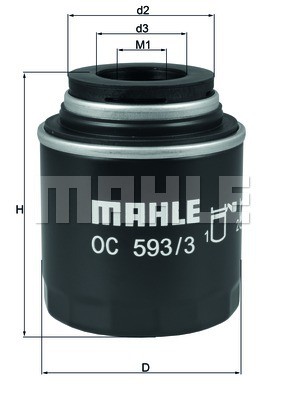 OC593 3 MAHLE ORIGINAL Фільтр мастил