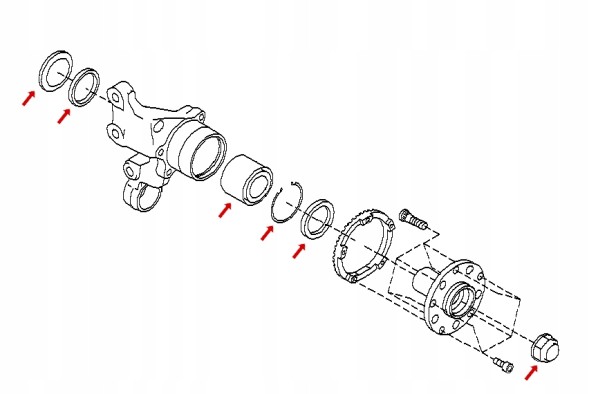 Subaru OE KIT-0219-W 28016FC001 28015AA110 28015AA100 28035AA040 28015AA090 28044AA001 Ремкомплект задньої півосі SUBARU 28016FC001 28015AA090 OE