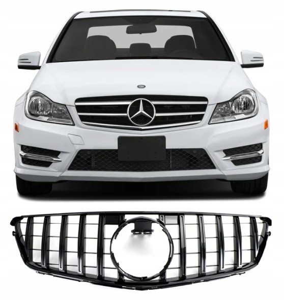 PELOPTICAR A204037 ГРИЛЬ АТРАПА MERCEDES W204 C204 S204 07-11 PANAMERICANA ЧОРНИЙ ГЛЯНЕЦЬ