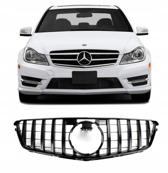 PELOPTICAR A204037 ГРИЛЬ АТРАПА MERCEDES W204 C204 S204 07-11 PANAMERICANA ЧОРНИЙ ГЛЯНЕЦЬ