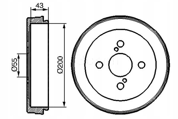 BOS0 986 477 138/RS5 BOSCH ГАЛЬМІВНІ БАРАБАНИ ЗАДНІ TOYOTA YARIS, YARIS VERS