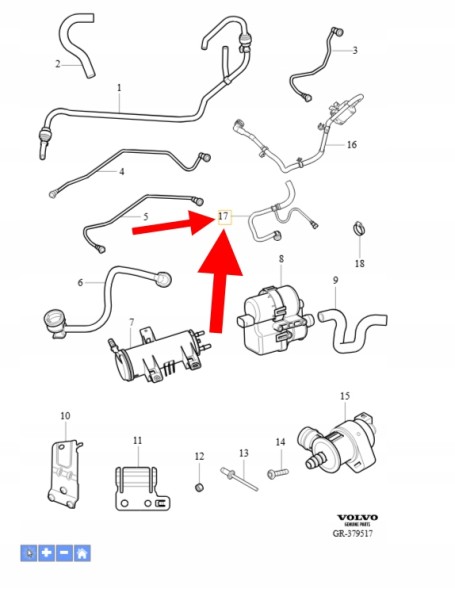 Volvo OE ШЛАНГ ВАКУУМУ B5 2.4 2.5 VOLVO S40 C30 V50 OEM/OE 31273736