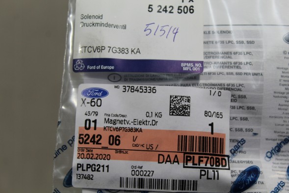 Ford OE KTCV6P7G383KA ЕЛЕКТРОМАГНІТНИЙ КЛАПАН FORD KUGA MK2 ECOBOOST