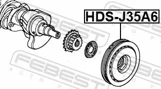 Febest HDS-J35A6 Ремінне колесо hds-j35a6 febest acura honda accord